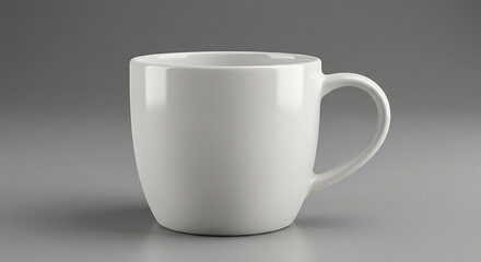 Fototapeta premium White ceramic mug clean and minimalist design gray background is perfect for branding mockup.