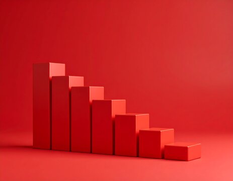Red bar graph steps