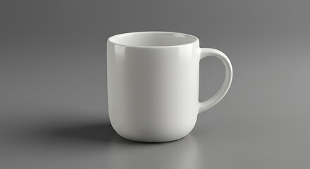 Obraz premium White ceramic mug clean and minimalist design gray background is perfect for branding mockup.