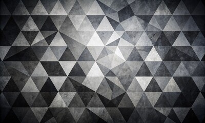 Obraz premium Black white dark gray abstract background. Geometric pattern shape. Line triangle polygon angle. Gradient. Shadow. Matte. 3d effect. Rough grain grungy. Design. Template.