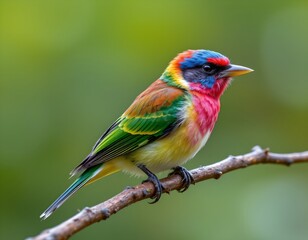 small rainbow bird, no background details