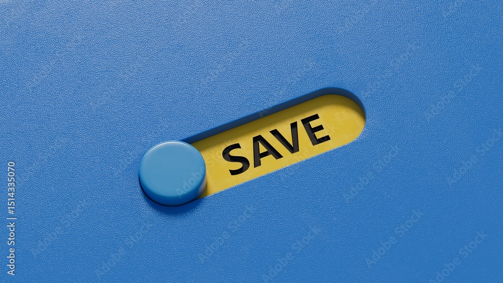 Poster symbol for saving or spending money. dice form the word 