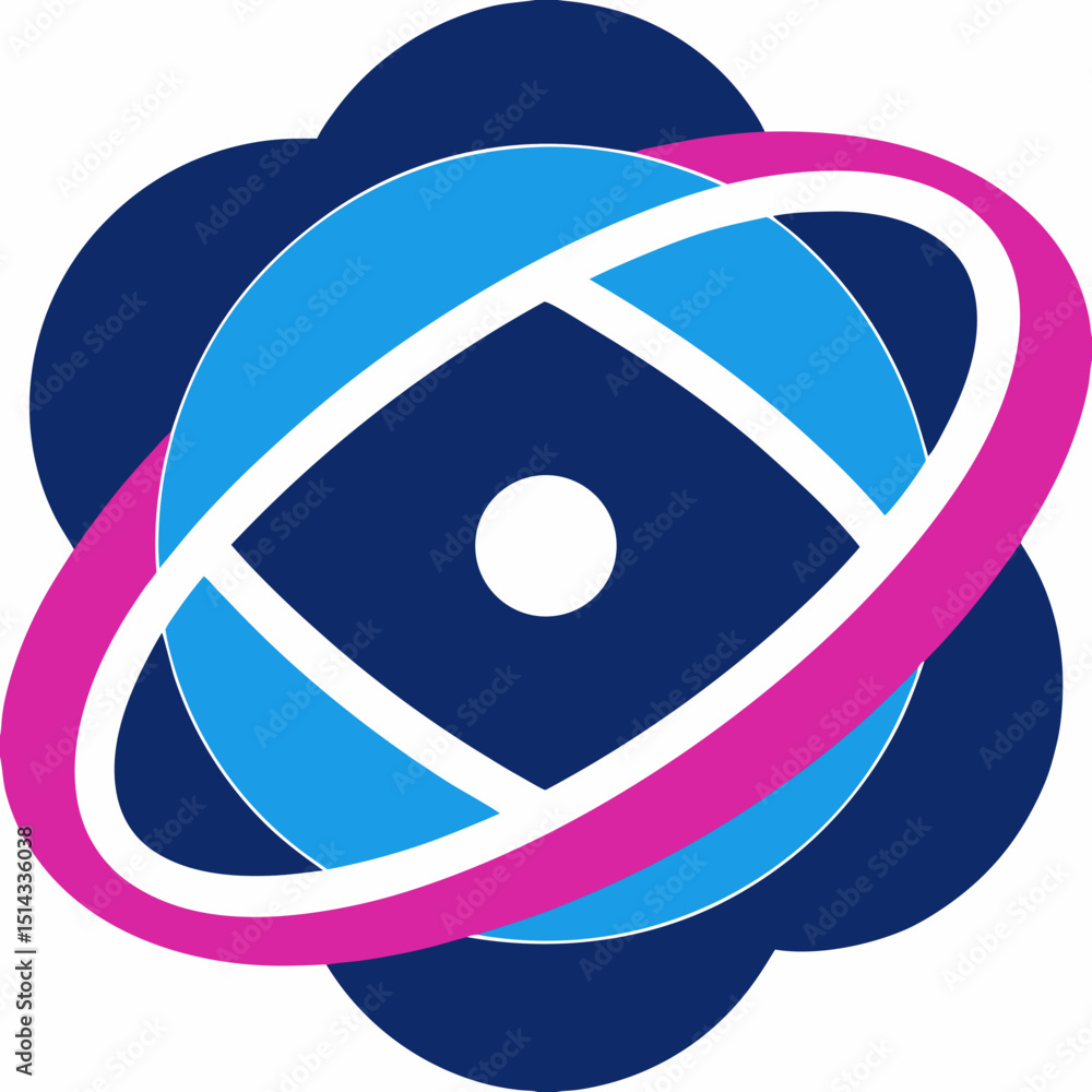 Aufkleber abstract design with circles and overlapping shapes view