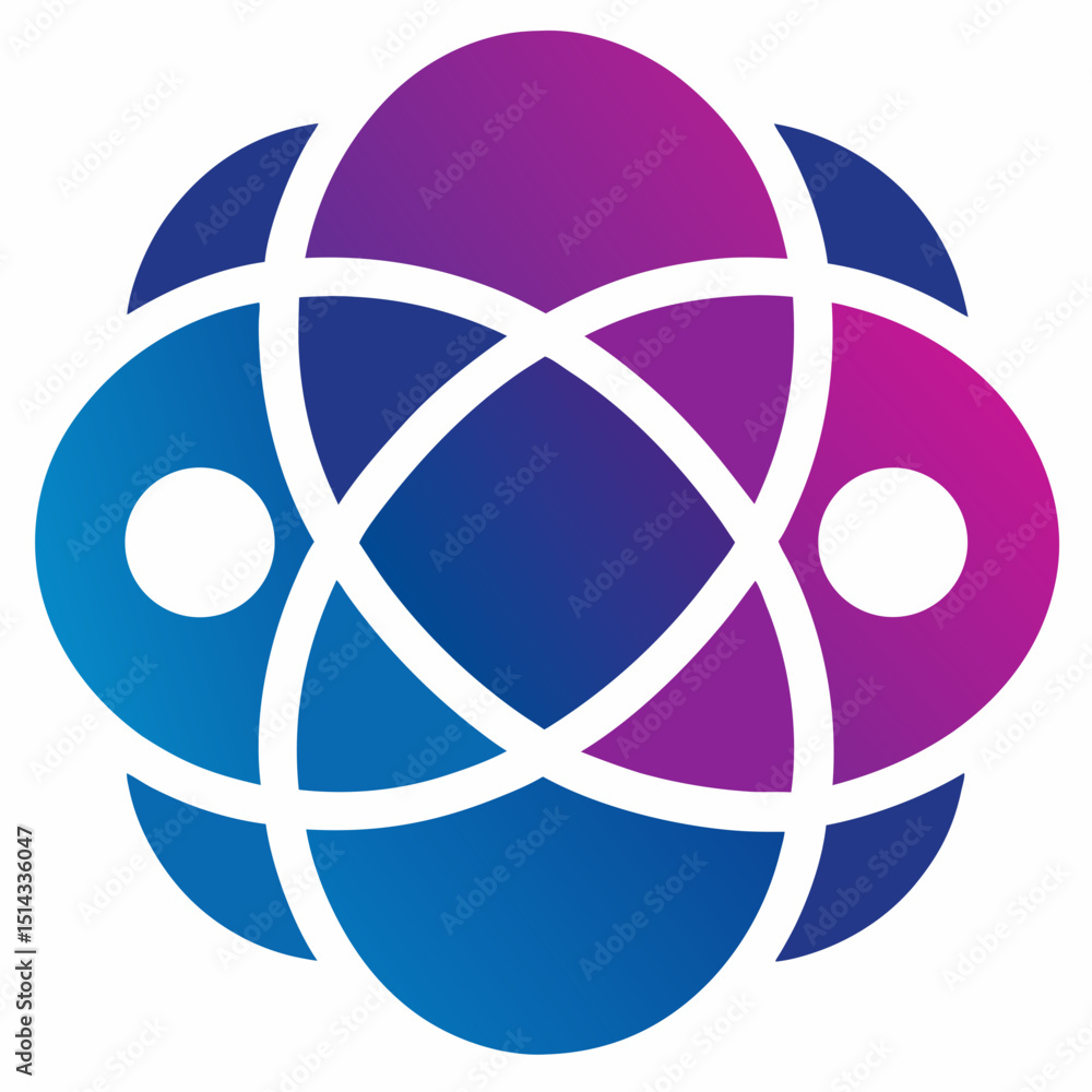 Aufkleber abstract design with intersecting circles and gradient fill