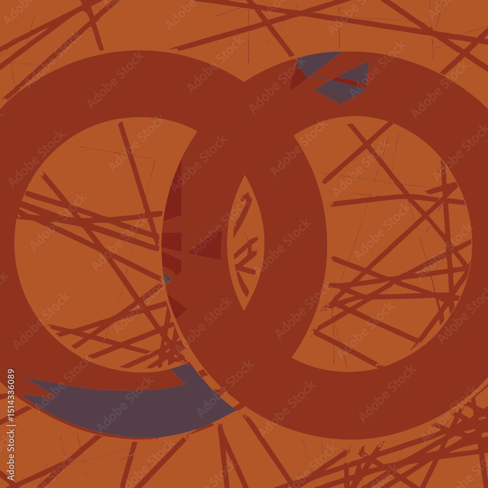 Poster abstract design featuring overlapping circles and lines