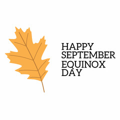 Happy September Equinox day, with fallen leaves. vector illustration