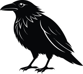 Raven Silhouette Vector, Raven Mysterious Bird