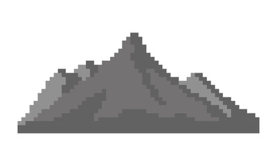 pixel art mountain logo design vector