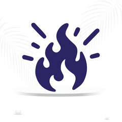 Fototapeta premium Stylized Blue Flame Icon