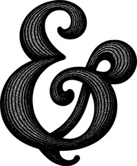 Ampersand Symbol with Ornamental Design