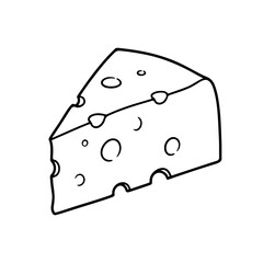 Cheese Outline silhouette vector flat illustration design.