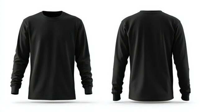 Contemporary black long sleeved shirt mockup for men ideal for fashion and casual outfits in minimalist design
