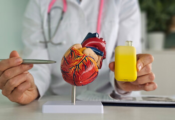 Electronic cigarettes vape and heart anatomy at the cardiologist