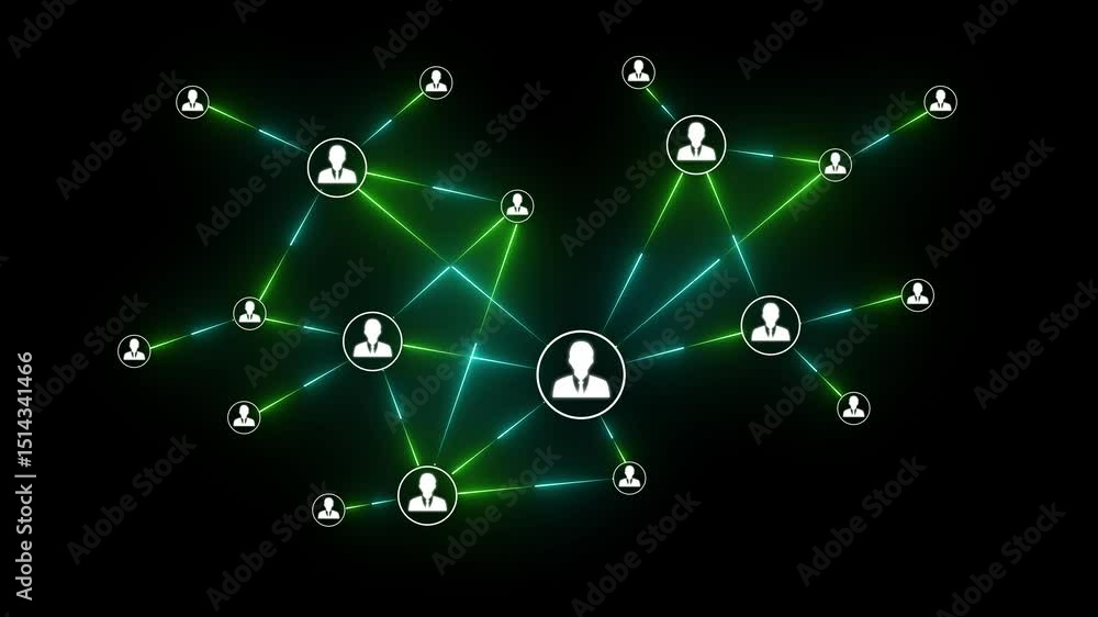 Poster social network growing animation ,technology icon network connection abstract background animation ,