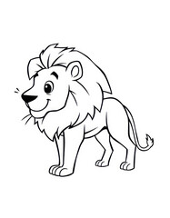 Obraz premium Adorable Cartoon Lion, King of the Jungle Illustration