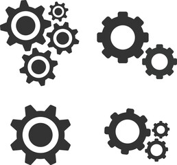 Gear wheel icon set. Simple Gear wheel collection. Cogwheel. Gear icons. Vector