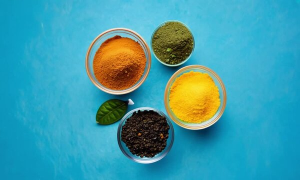 spices and herbs on a blur background