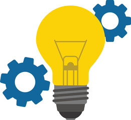 light bulb with gears vector