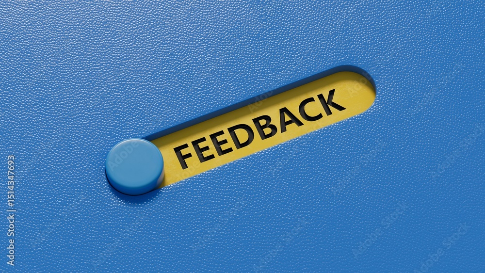 Poster word feedback made with slide switch.business concept.close up of slide switch,business concept.3d r