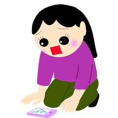 落としたスマホの画面が割れてショックを受ける人