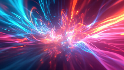 Colorful Light Speed Energy Burst | Abstract Glowing Motion Background