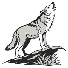 Obraz premium Wolf Wild ancestor of the domestic dog symbolizes loyalty, instinct, and teamwork