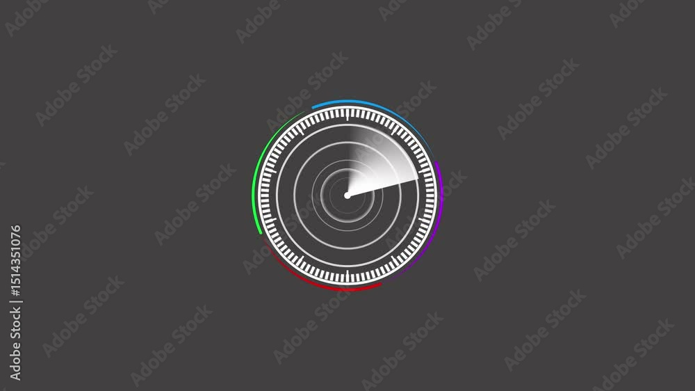 Aufkleber rader hd technology signal waves animation on black background. radar point to detect enemy position