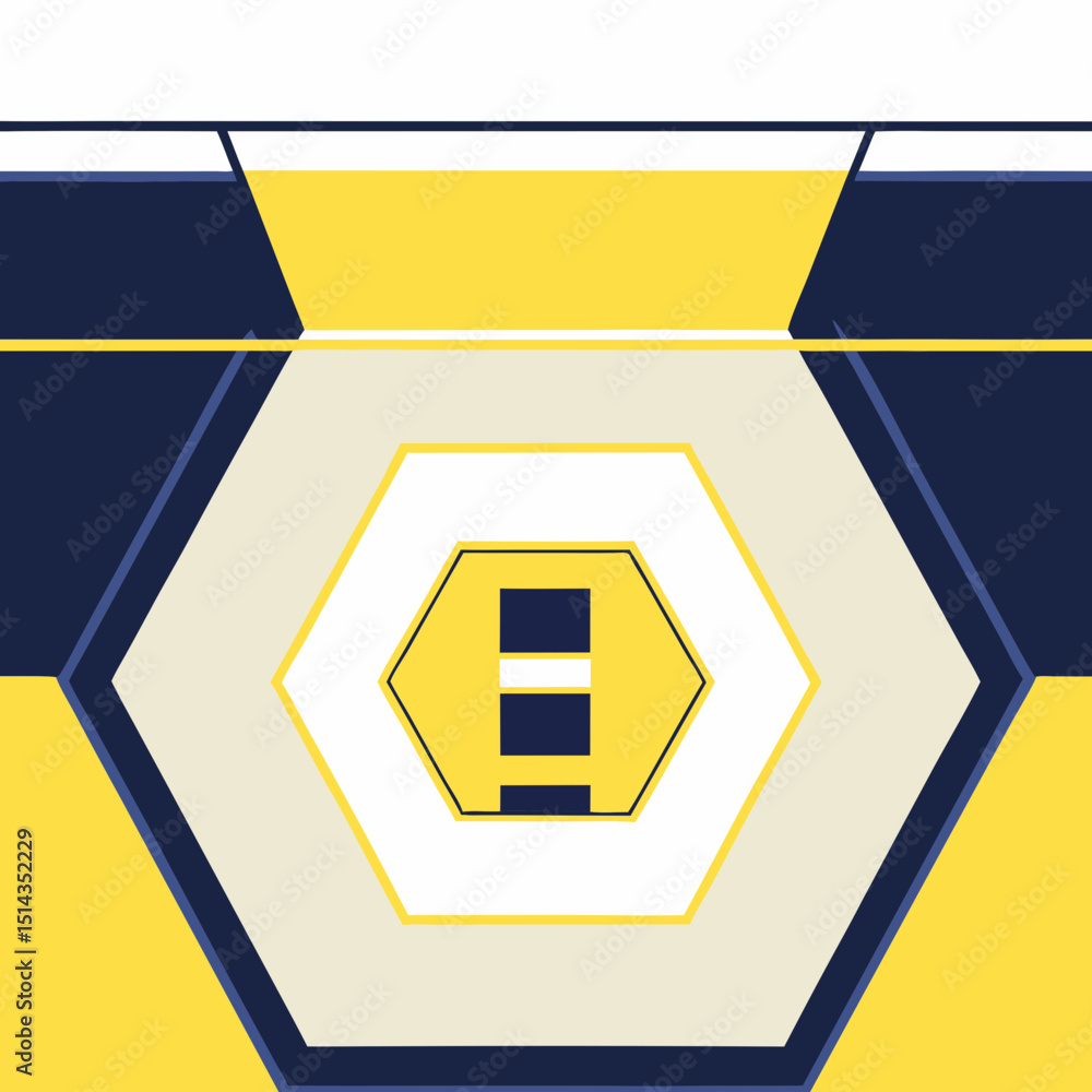 Poster abstract geometric design with hexagons and rectangles