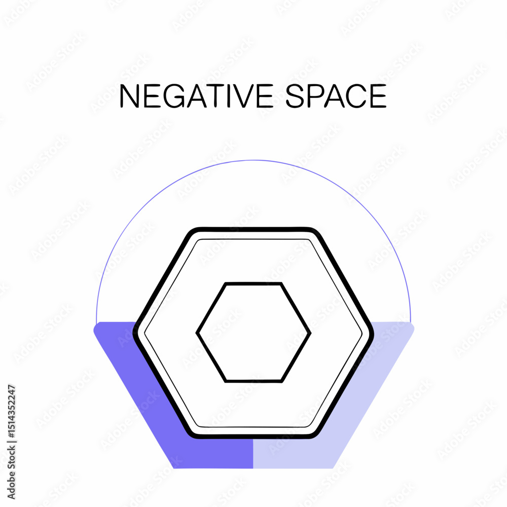 Poster geometric shapes with negative space in a modern design