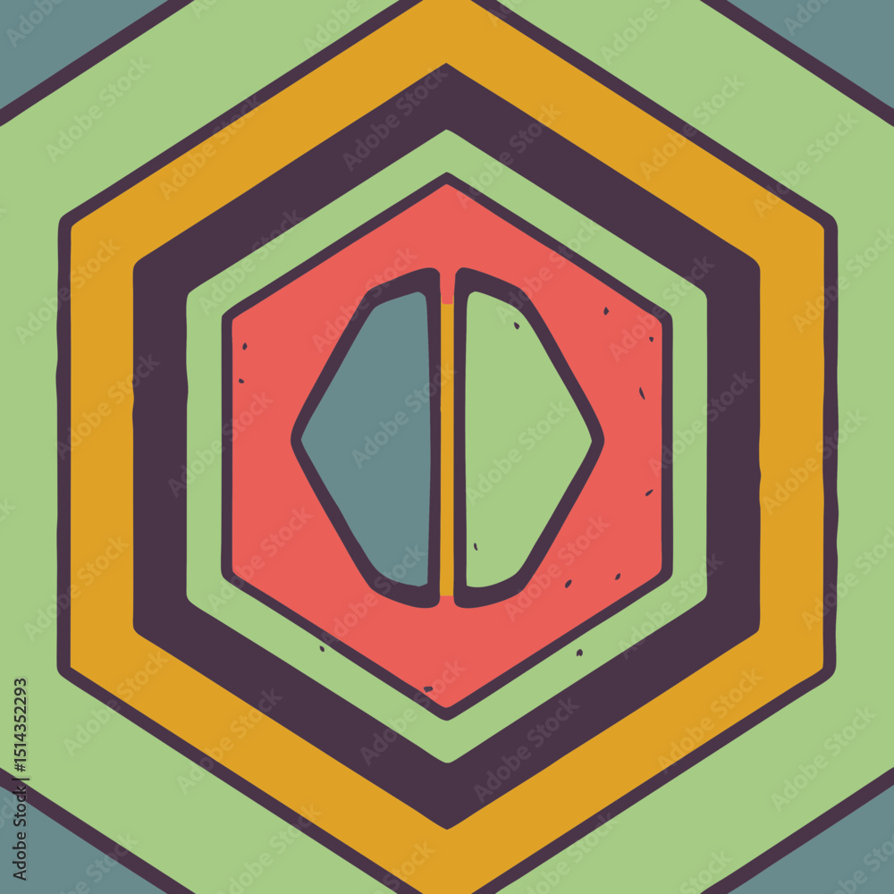 Poster abstract geometric pattern with colorful hexagon shapes