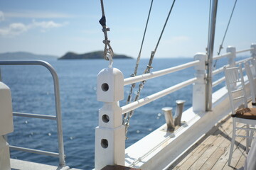Labuan Bajo, INDONESIA - 29 May 2025: Onboard experience on AYANA Lako di’a, a luxury phinisi...