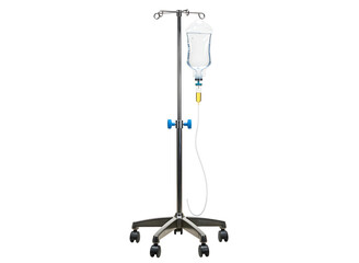 Medical iv drip stand stainless steel isolated on transparent background