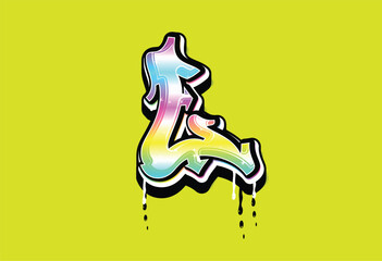 Candy Alphabet or Font Graffiti with Dripping Vector Template