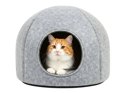 cat felt house pet bed isolated on transparent background