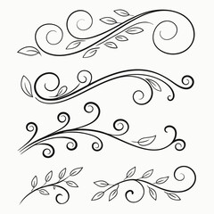 Mega collection of vector hand drawn flourishes for design` 