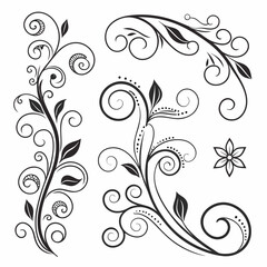 Mega collection of vector hand drawn flourishes for design` 