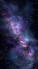 Naklejka premium Purple And Blue Galaxy Nebula In Deep Space