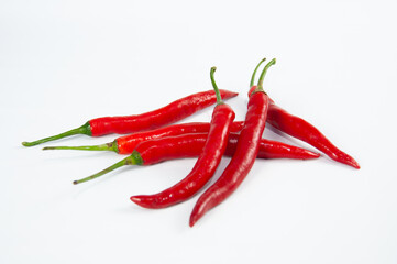 Red chilli peppers isolated on white