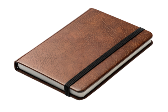 Elegant Brown Leather Notebook with Elastic Closure Perfect for Note-Taking, Journaling, and Sketching