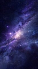 Purple Nebula in a Dark Night Sky