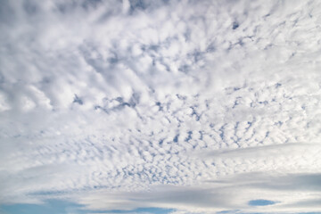 Vivid Sky Displaying Unique Patterns of Clouds in a Calm Atmosphere