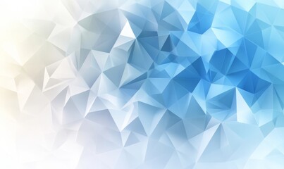 Abstract blue and white gradient triangle low poly mosaic background, polygon backdrop for web banner presentation ,card,  illustration