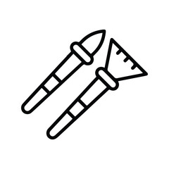 Makeup Brush Icon. Woman Beauty Brush Illustration. Beauty Accessories.