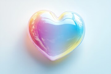 abstract blur gradient heart shape in pastel color, y2k style element for social post, banner, poster, png isolated on white background