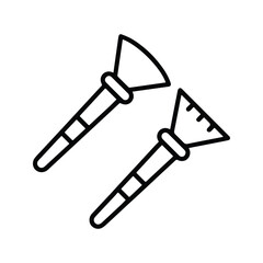 Makeup Brush Icon. Woman Beauty Brush Illustration. Beauty Accessories.
