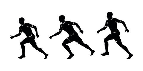 Sports Player Silhouettes  Action Poses Vector Bundle