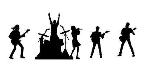 Musician Silhouette Bundle Instrument Players Clipart Set