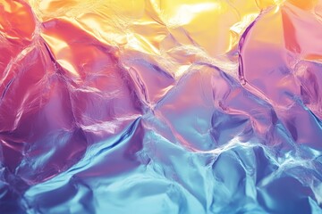 Abstract pastel rainbow foil texture background with glass effect for web use
