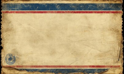 Blank airmail envelope vintage frame border with blue and red striped line with 16x9 scale ratio for web, presentation, video thumbnail