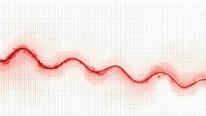 High Quality Illustration of Red Trendline Overlay on Transparent Grid Background for Stock Analysis - Downward Trend Insight with Professional Design and Empty Space
